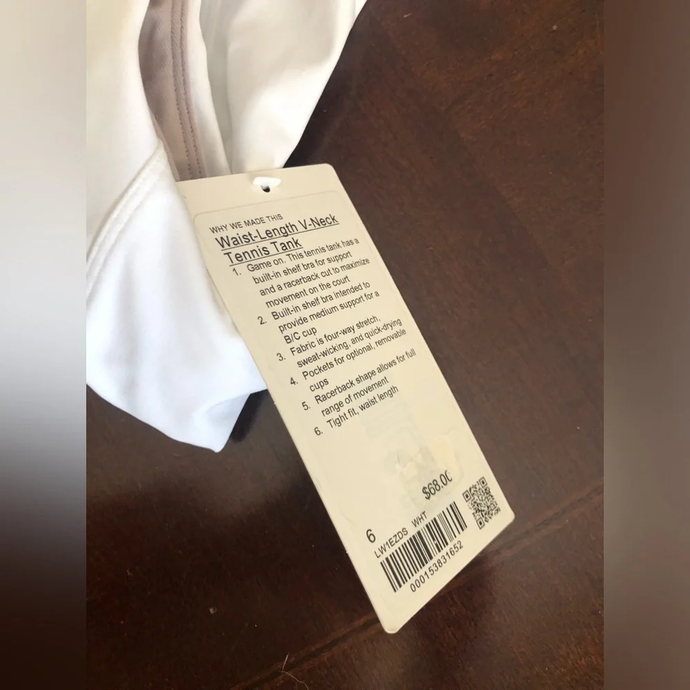New Lululemon waist length V-neck tennis tank - Picture 6 of 13